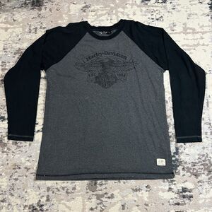 Harley Davidson Shirt Mens XL Long Sleeve Double Sided Eagle Freedom Biker